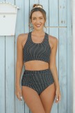 Black Dash High Waist Bikini Set